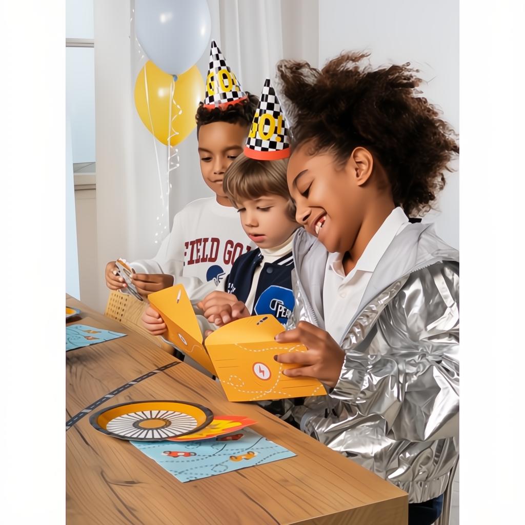 Einladungskarte Auto, 6 Stück PartyDeco 7