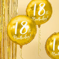 Folien-Luftballon 18th Birthday, in Goldfarbe, 45cm PartyDeco 2