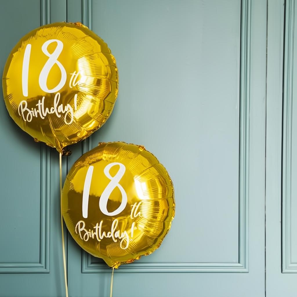 Folien-Luftballon 18th Birthday, in Goldfarbe, 45cm PartyDeco 4