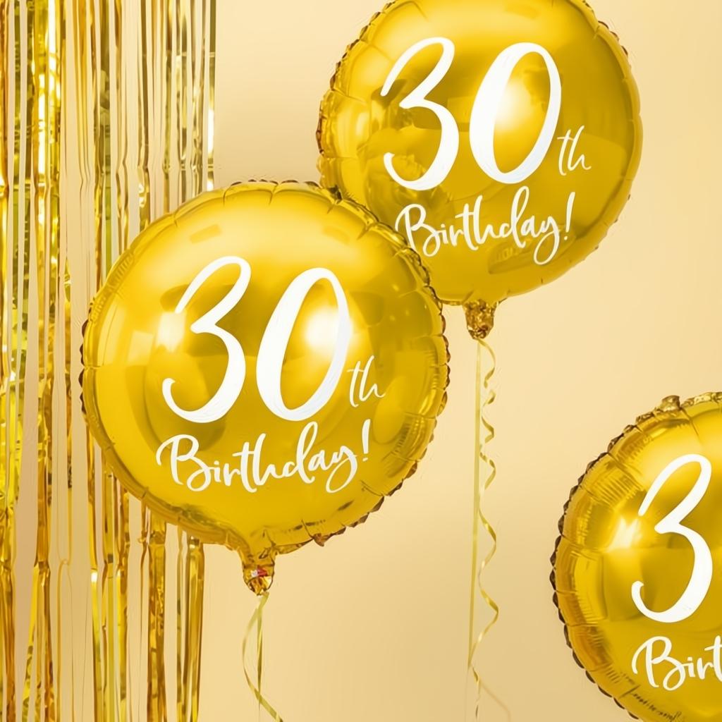 Folienballon 30th Birthday, gold, 45cm PartyDeco 5