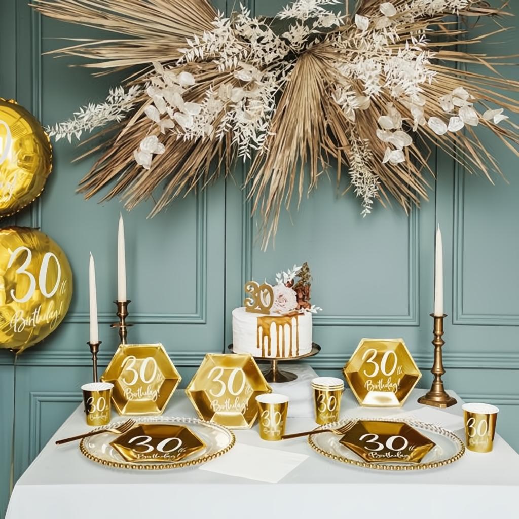 Folienballon 30th Birthday, gold, 45cm PartyDeco 7