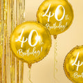 Folienballon 40th Birthday, gold, 45cm PartyDeco 2