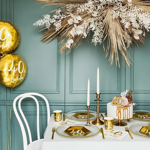 Folienballon 40th Birthday, gold, 45cm PartyDeco 5