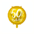 Folienballon 50th Birthday, gold, 45cm PartyDeco 1