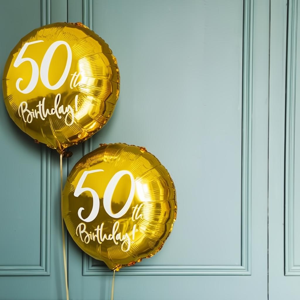 Folienballon 50th Birthday, gold, 45cm PartyDeco 4