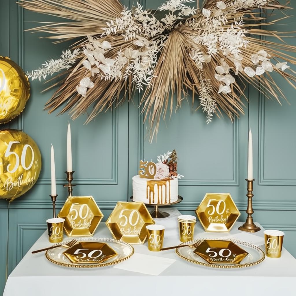 Folienballon 50th Birthday, gold, 45cm PartyDeco 5
