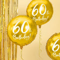 Folienballon 60th Birthday, gold, 45cm PartyDeco 2
