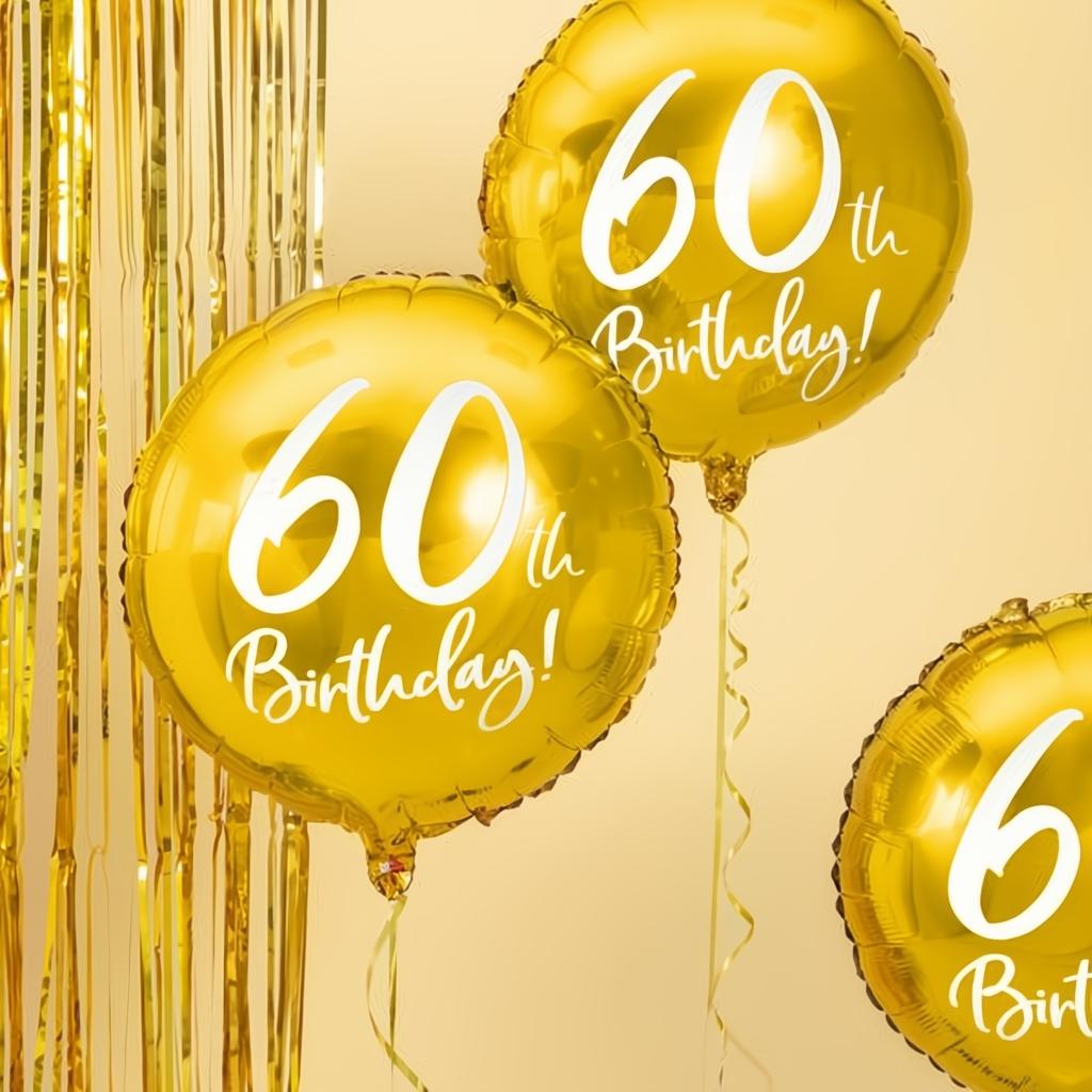 Folienballon 60th Birthday, gold, 45cm PartyDeco 2