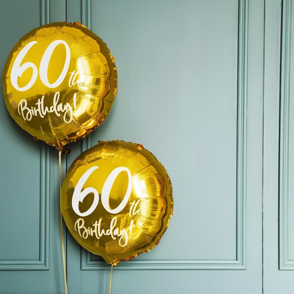 Folienballon 60th Birthday, gold, 45cm PartyDeco 4