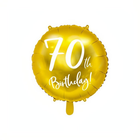 Folienballon 70th Birthday, gold, 45cm PartyDeco 1