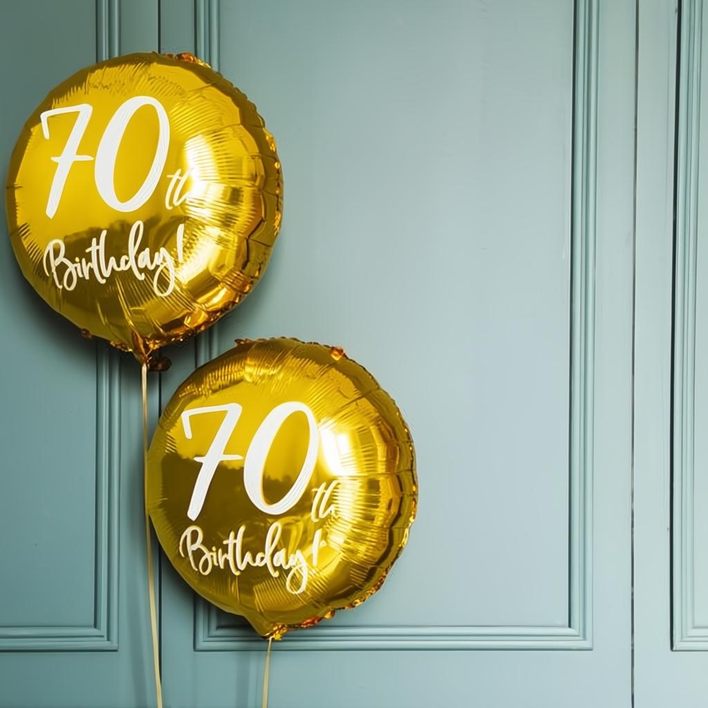Folienballon 70th Birthday, gold, 45cm PartyDeco 4