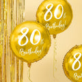 Folienballon 80th Birthday, gold, 45cm PartyDeco 2