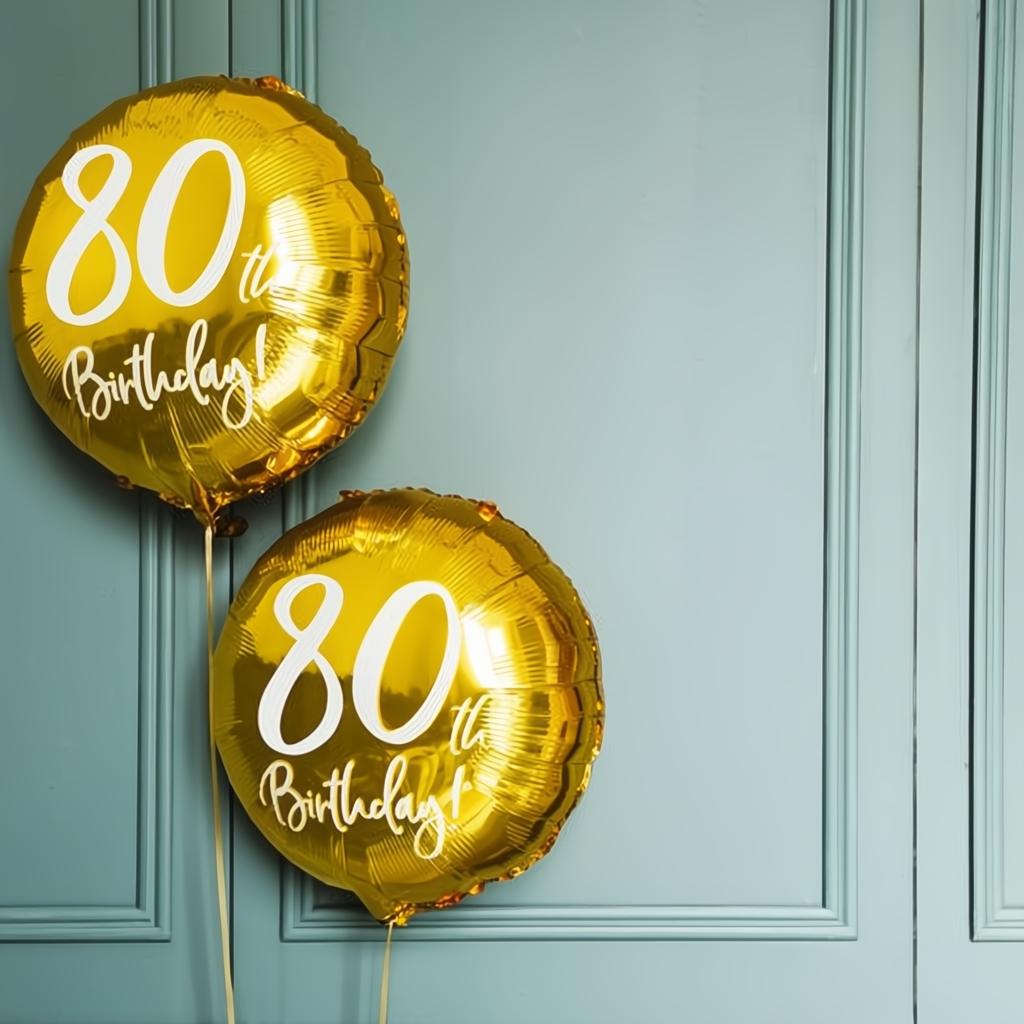 Folienballon 80th Birthday, gold, 45cm PartyDeco 4