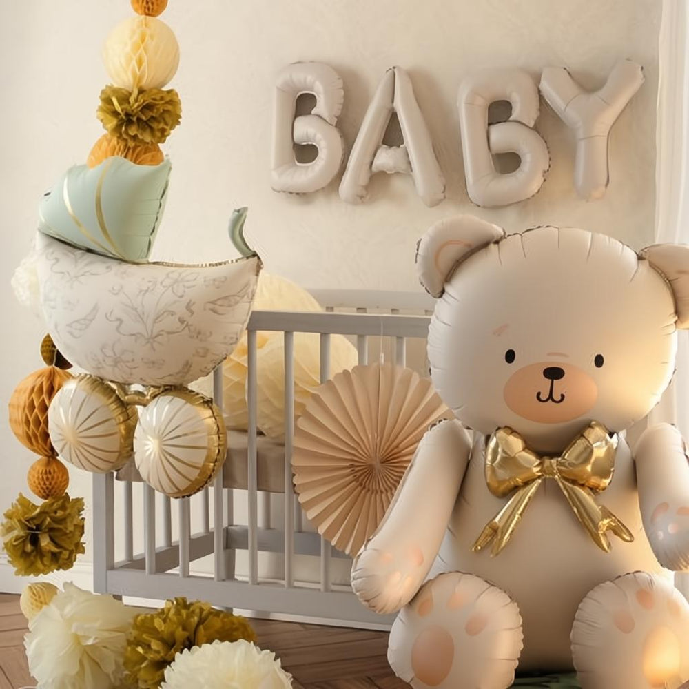 Folienballon Baby, 140x43 cm, beige
