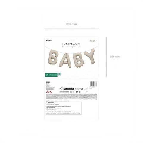 Folienballon Baby, 140x43 cm, beige PartyDeco 3