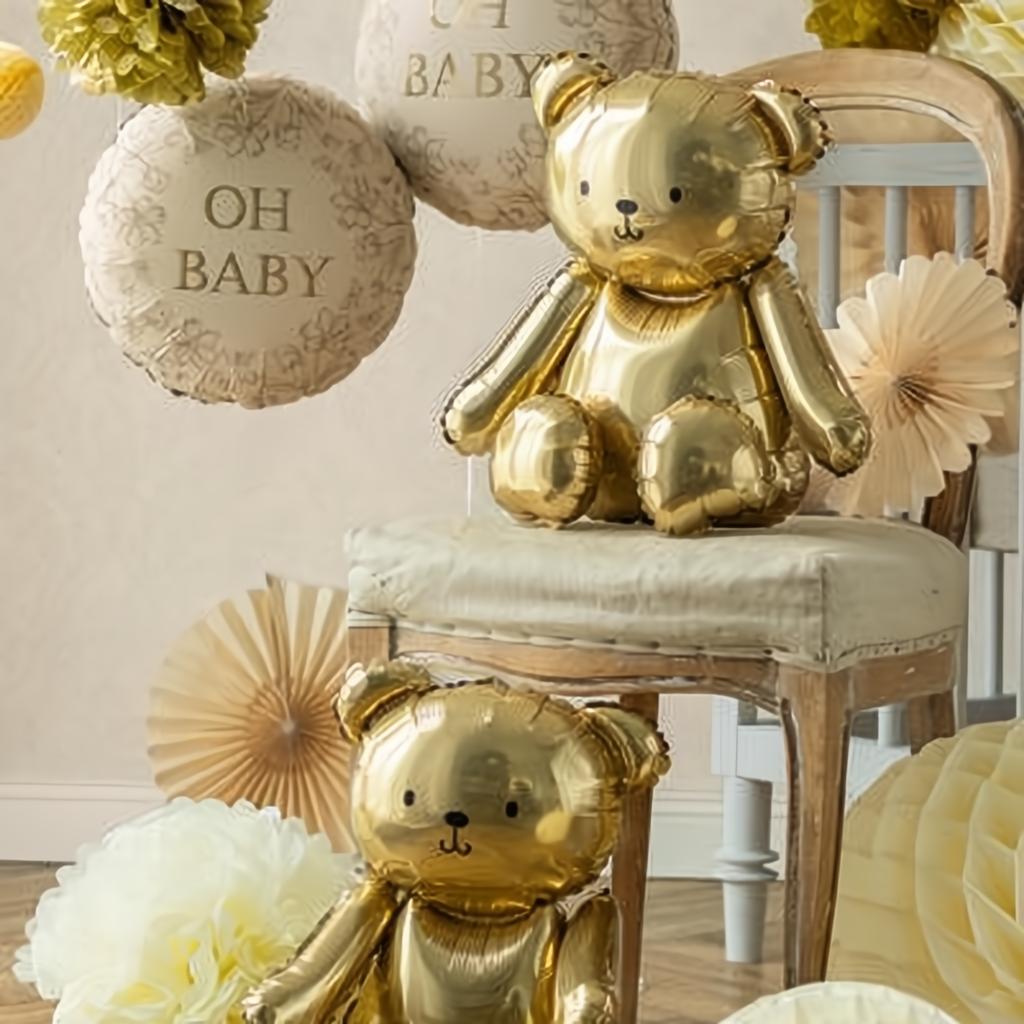 Folienballon Bär, 43x53 cm, goldfarben PartyDeco 2