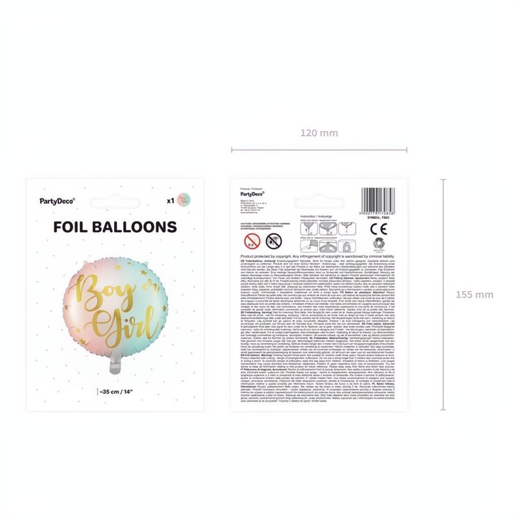 Folienballon Boy or Girl, 35cm PartyDeco 5