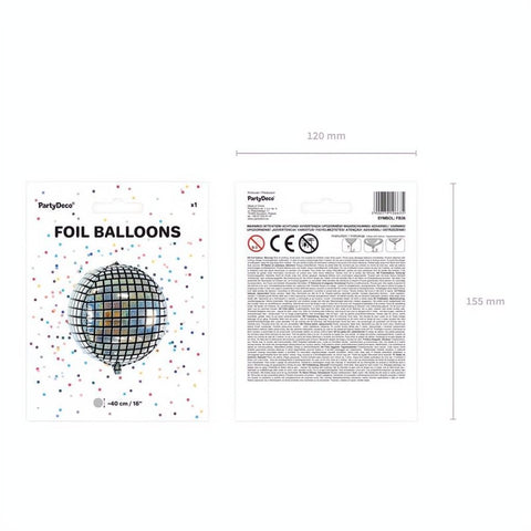 Folienballon Disco-Kugel, 40cm PartyDeco 3