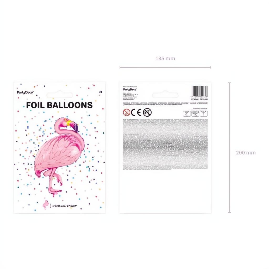 Folienballon Flamingo, rosa, 70x95cm PartyDeco 6