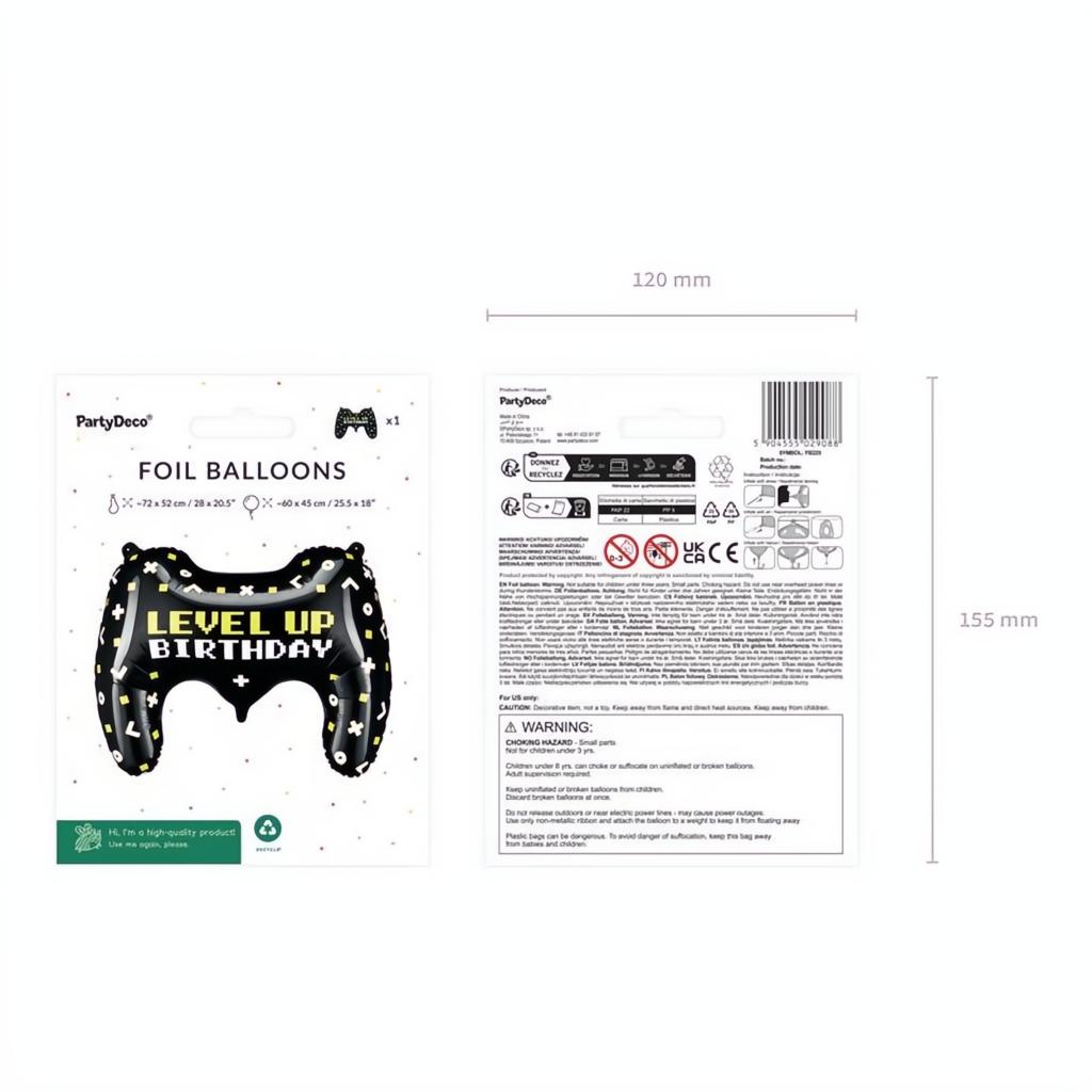 Folienballon Gamepad, 72x52 cm PartyDeco 4