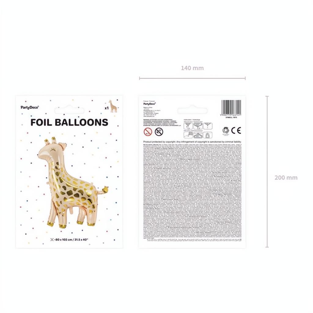 Folienballon Giraffe, 100x120 cm PartyDeco 4