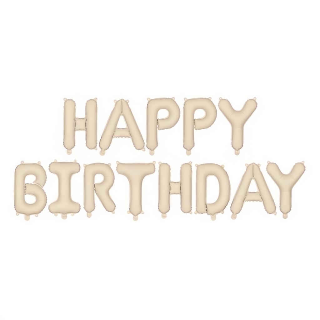 Folienballon Happy Birthday, 340x35cm, beige PartyDeco 1