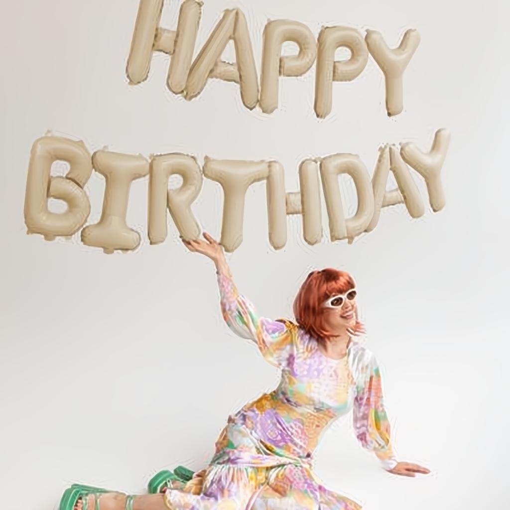 Folienballon Happy Birthday, 340x35cm, beige PartyDeco 2