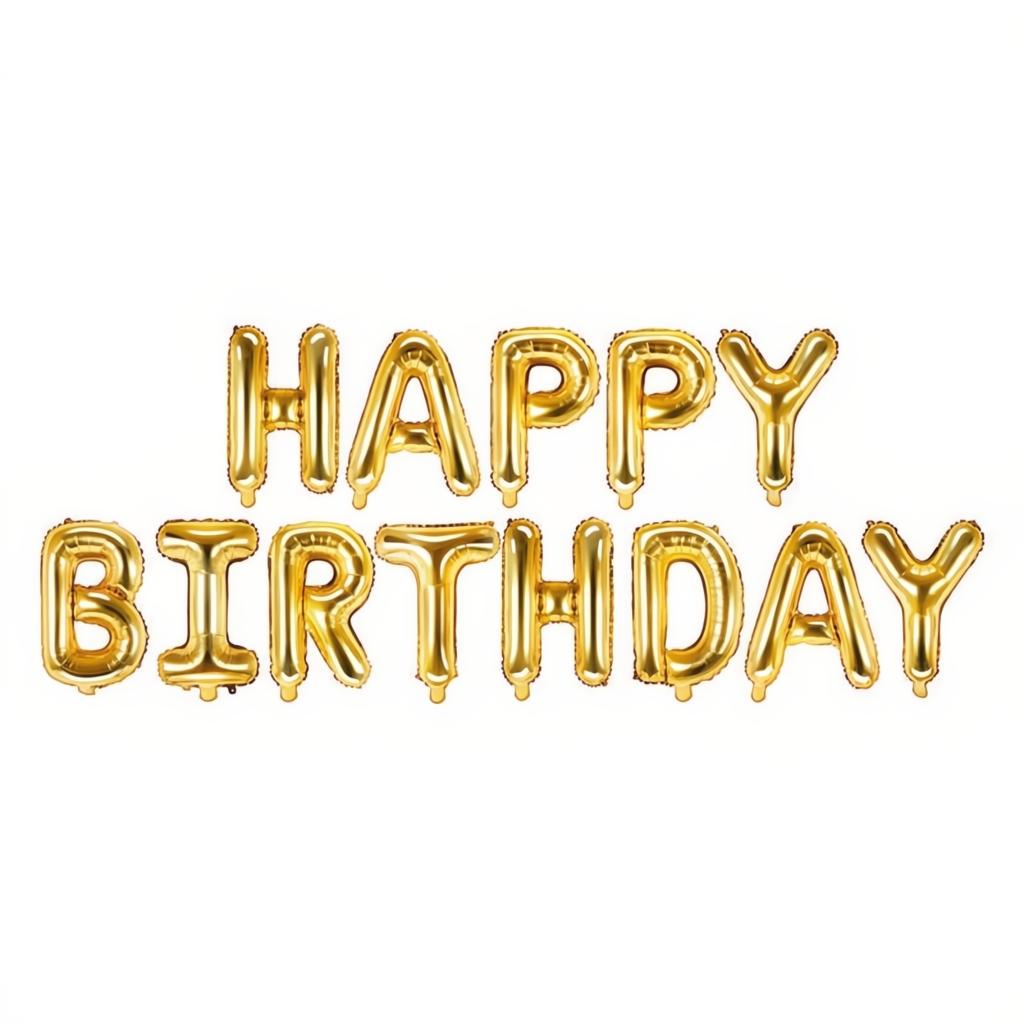 Folienballon Happy Birthday, 340x35cm, gold PartyDeco 1