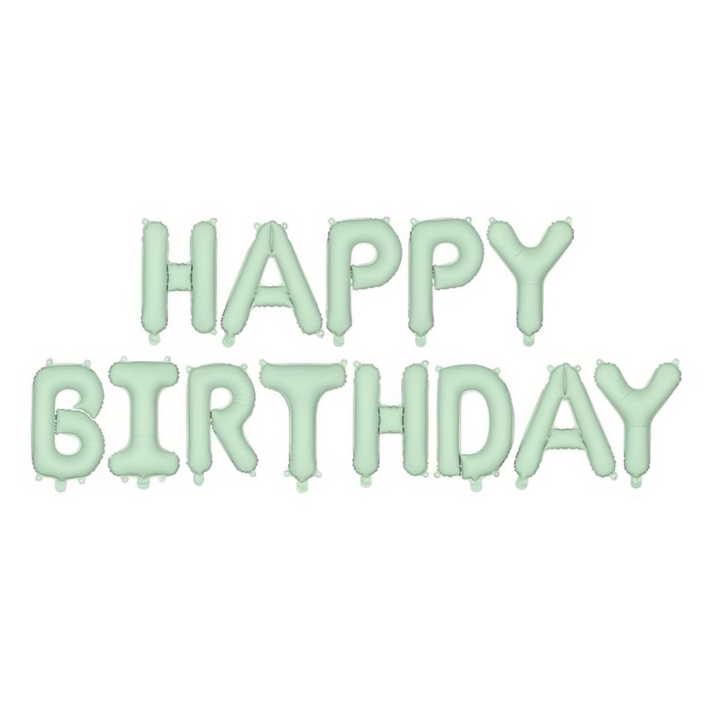Folienballon Happy Birthday, 340x35cm, grün PartyDeco 1