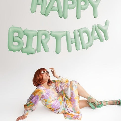 Folienballon Happy Birthday, 340x35cm, grün PartyDeco 2