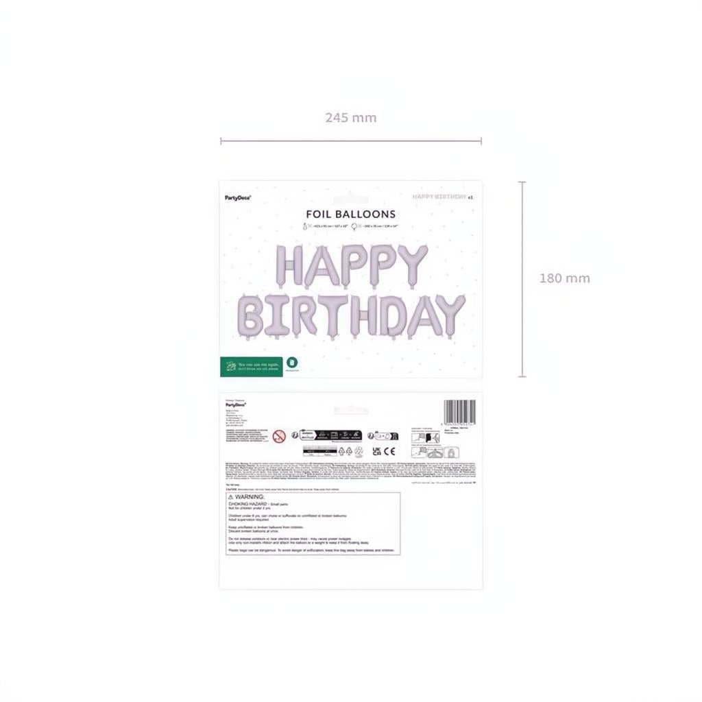 Folienballon Happy Birthday, 340x35cm, lila PartyDeco 3