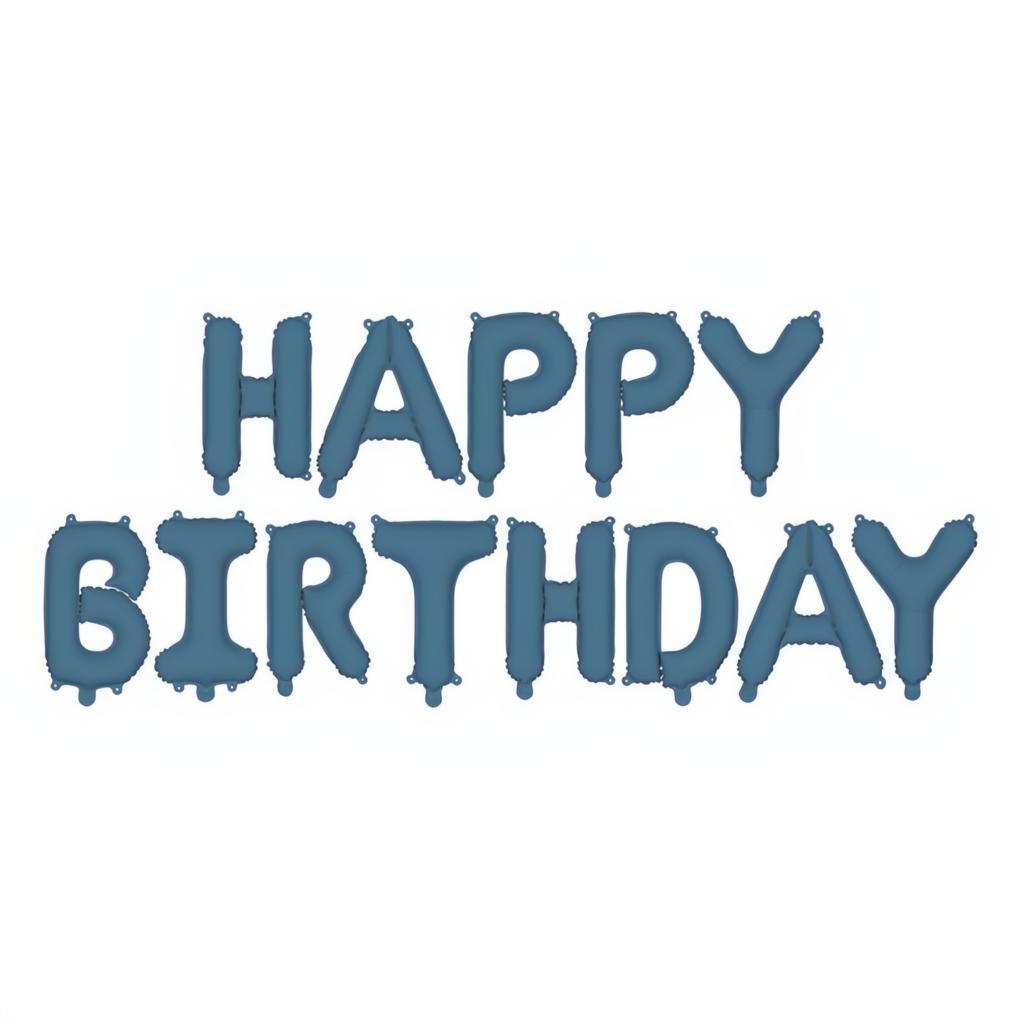 Folienballon Happy Birthday, 340x35cm, Marineblau PartyDeco 1