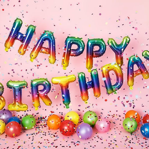 Folienballon Happy Birthday, 340x35cm, Regenbogen PartyDeco 2