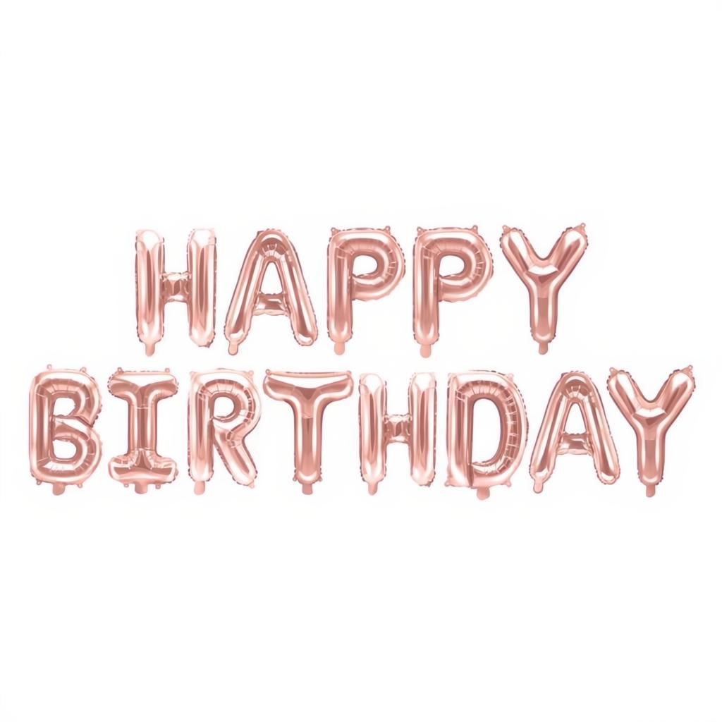 Folienballon Happy Birthday, 340x35cm, roségold PartyDeco 1