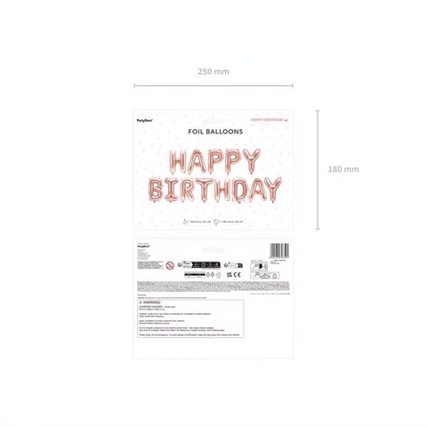 Folienballon Happy Birthday, 340x35cm, roségold PartyDeco 2