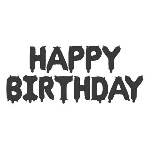 Folienballon Happy Birthday, 340x35cm, Schwarz PartyDeco 1
