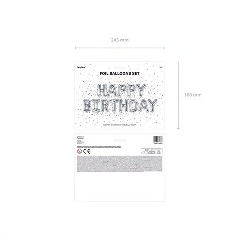 Folienballon Happy Birthday, 340x35cm, silber PartyDeco 3