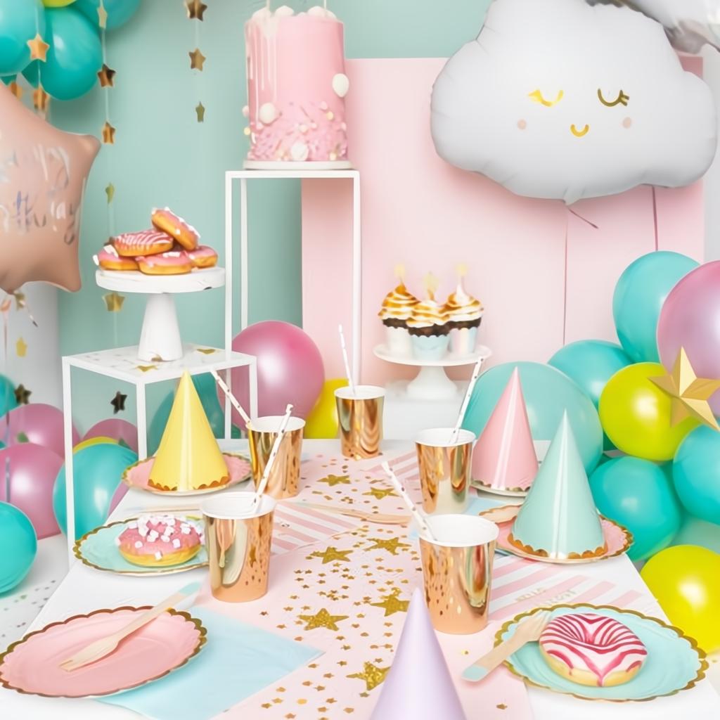 Folienballon Happy Birthday, 40cm, hell-puderrosa PartyDeco 3