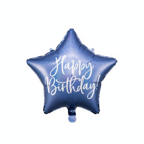 Folienballon Happy Birthday, 40cm, marineblau PartyDeco 1
