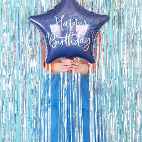 Folienballon Happy Birthday, 40cm, marineblau PartyDeco 2