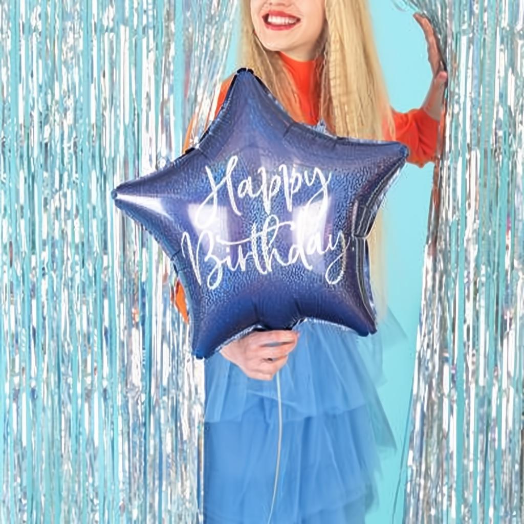 Folienballon Happy Birthday, 40cm, marineblau PartyDeco 3
