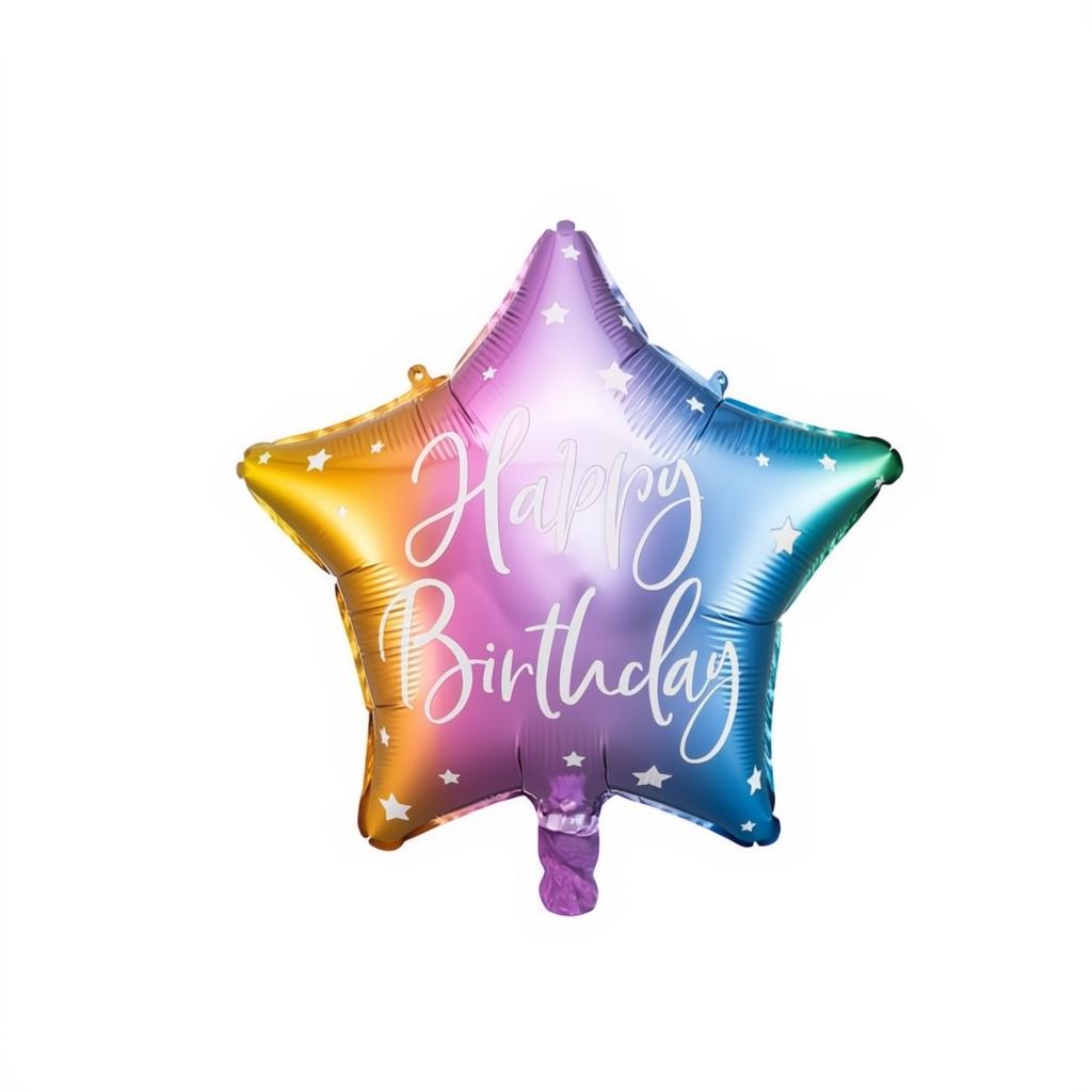 Folienballon Happy Birthday, 40cm PartyDeco 1