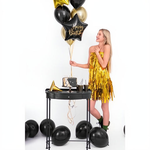 Folienballon Happy Birthday, 40cm, schwarz PartyDeco 2