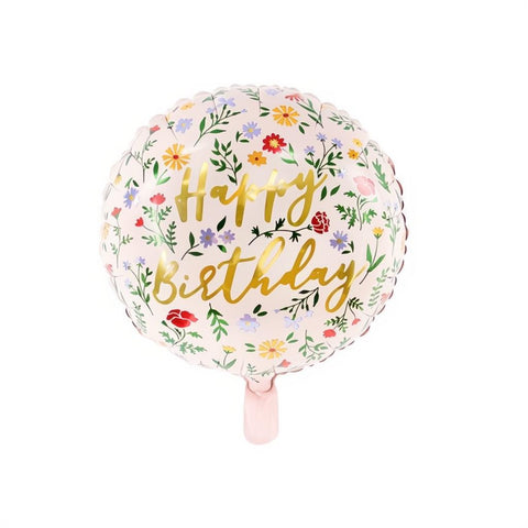 Folienballon Happy Birthday, 45cm, hellrosa PartyDeco 1