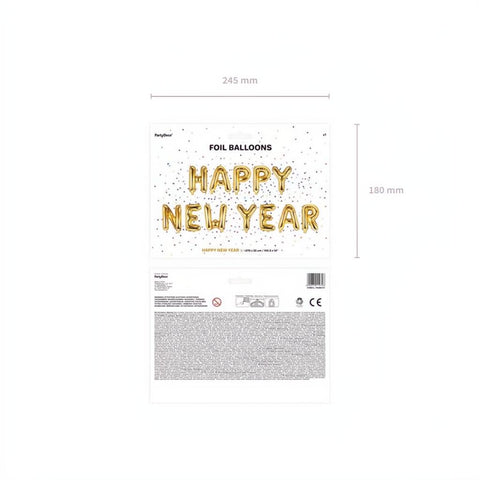 Folienballon Happy New Year, 422x46cm, gold PartyDeco 2