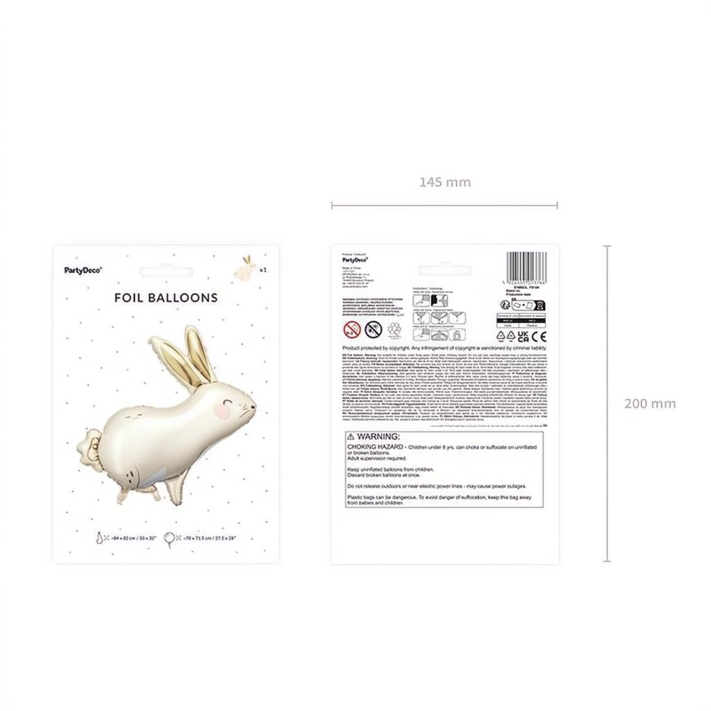 Folienballon Hase, 67x88 cm PartyDeco 11