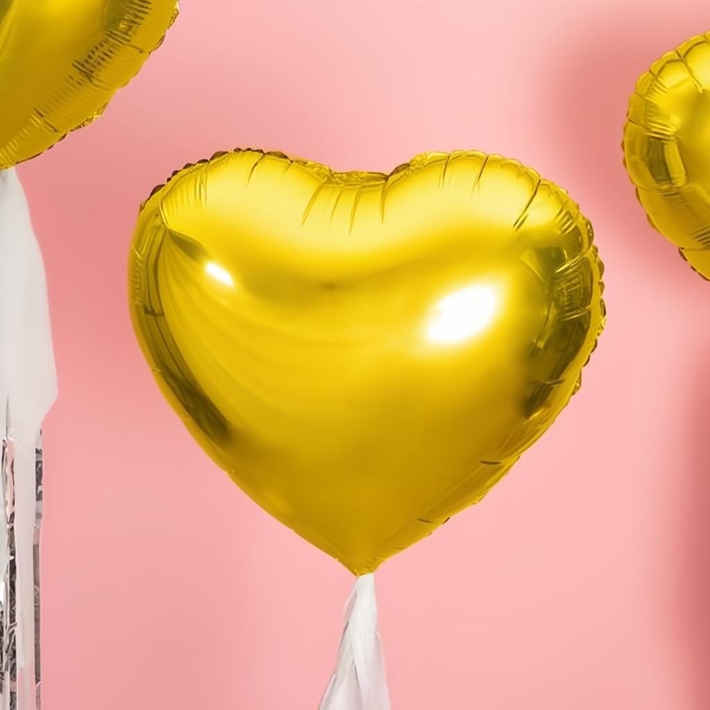 Folienballon Herz, 45cm, gold PartyDeco 3