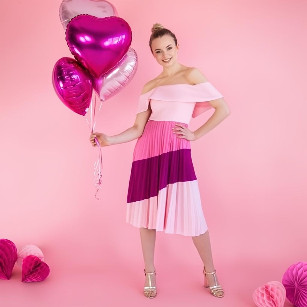 Folienballon Herz, 45cm, hellrosa PartyDeco 3