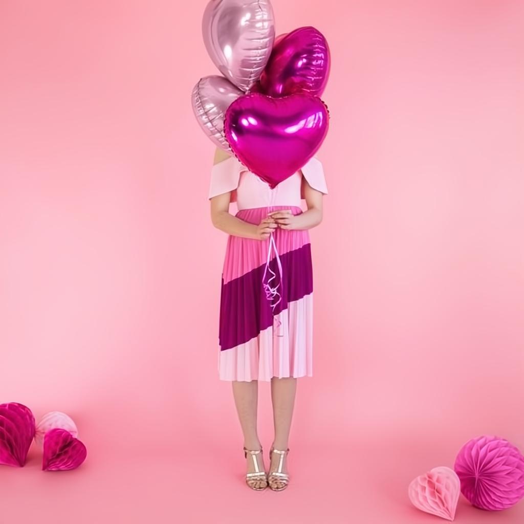 Folienballon Herz, 45cm, hellrosa PartyDeco 4