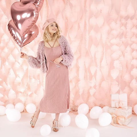 Folienballon Herz, 45cm, roségold PartyDeco 2